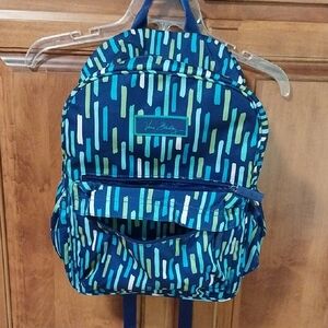 NWOT Vera Bradley Teal and Navy Patterned Backpack